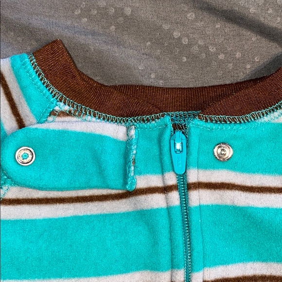 Just One You Carter’s Toddler Boy Warm Fleece One Piece Monkey Zip Up Pajama - Picture 3 of 5